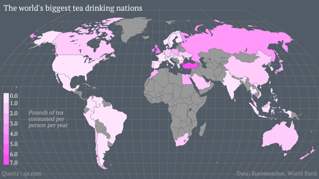 consumul mondial de ceai